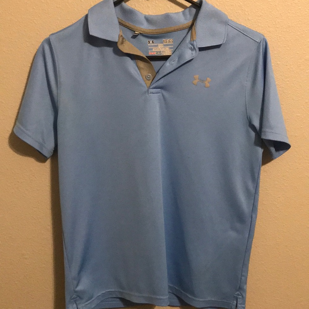 Under armor baby blue Dri-fit polo